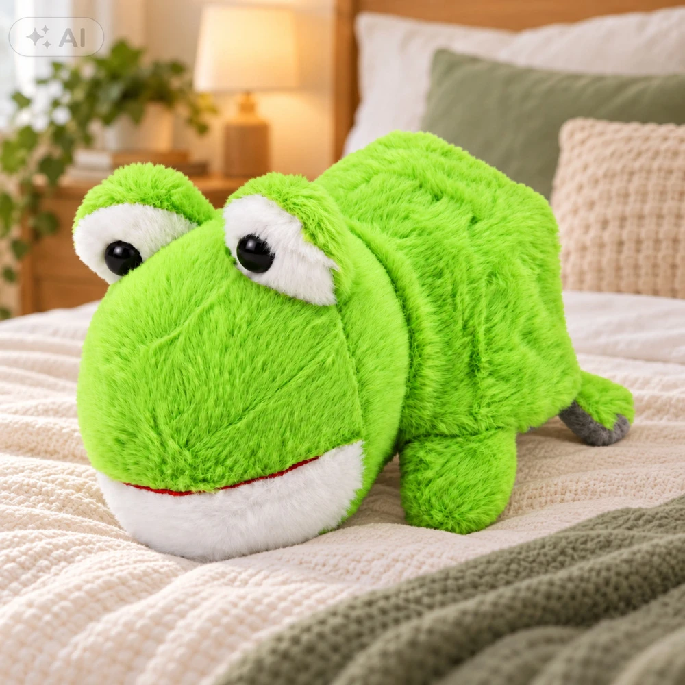Lean Toys Pliušinė koala varlė 2 viename dvipusė maskotė glėbesčiuojamasis žaislas 25 cm