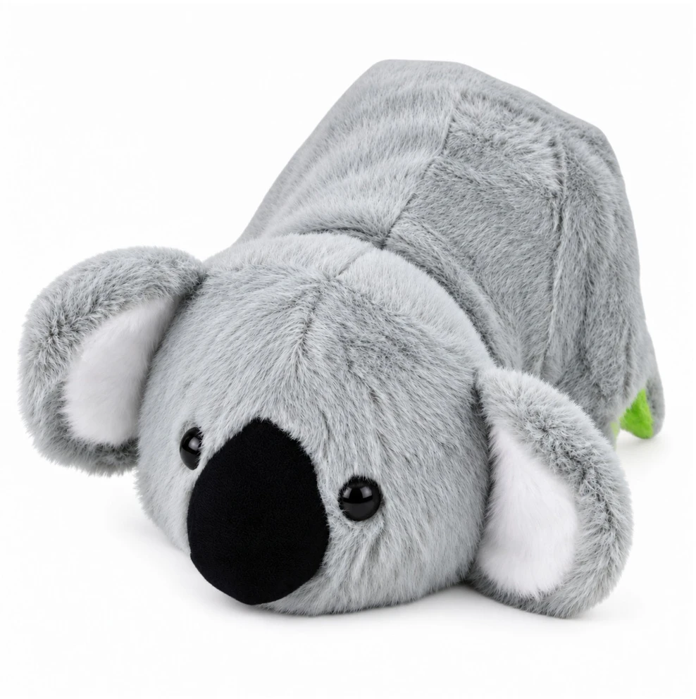 Lean Toys Pliušinė koala varlė 2 viename dvipusė maskotė glėbesčiuojamasis žaislas 25 cm
