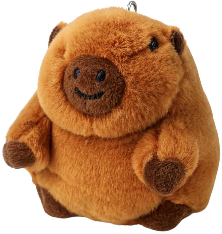 Lean Toys Plušinis kapibara raktų pakabukas su sukinejančia uodega 9 x 8 cm