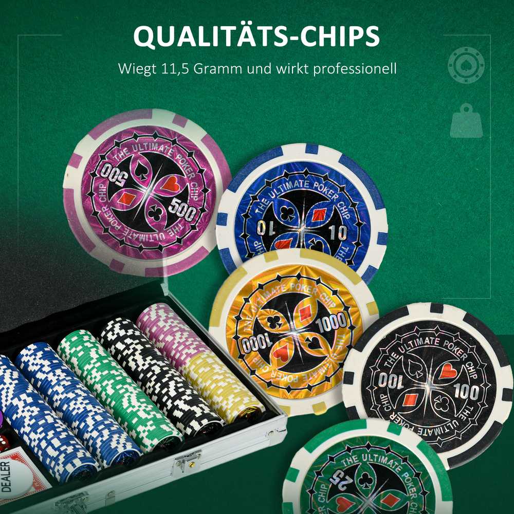 Pokerio rinkinys, 56x23,5x6,5 cm, sidabro spalvos