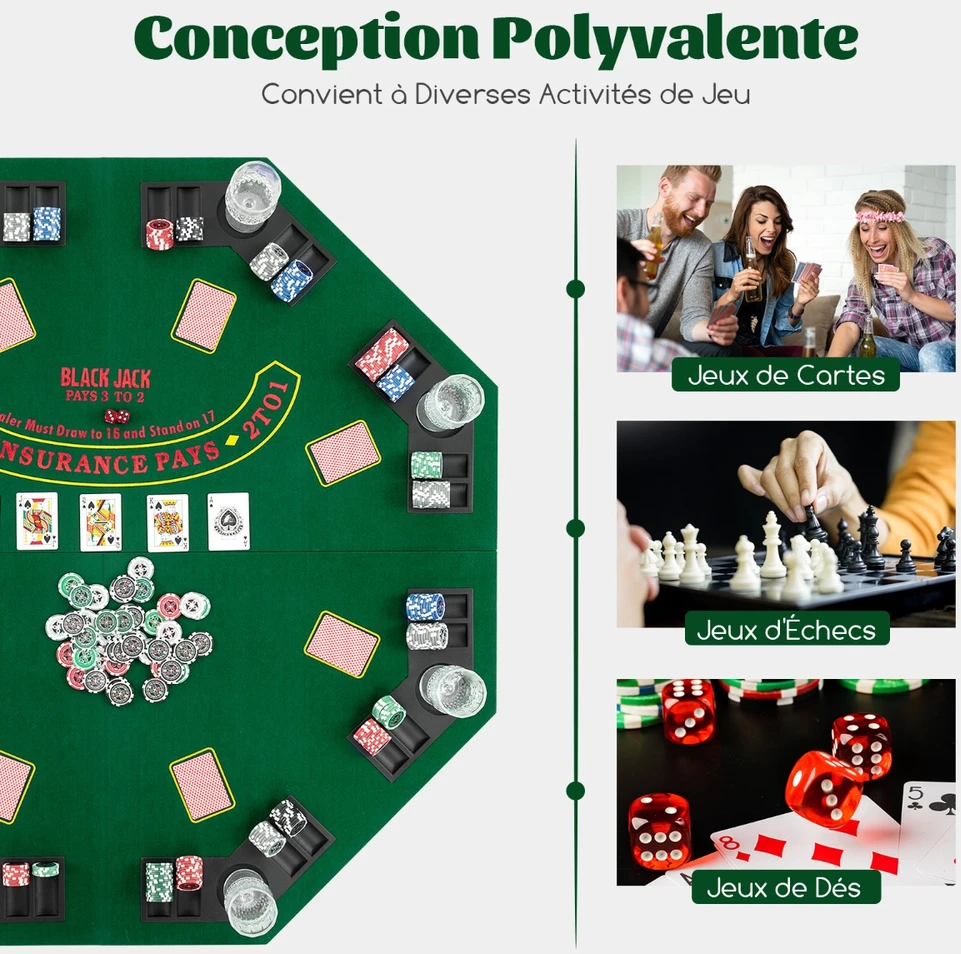 Pokerio stalviršis 121.9 cm