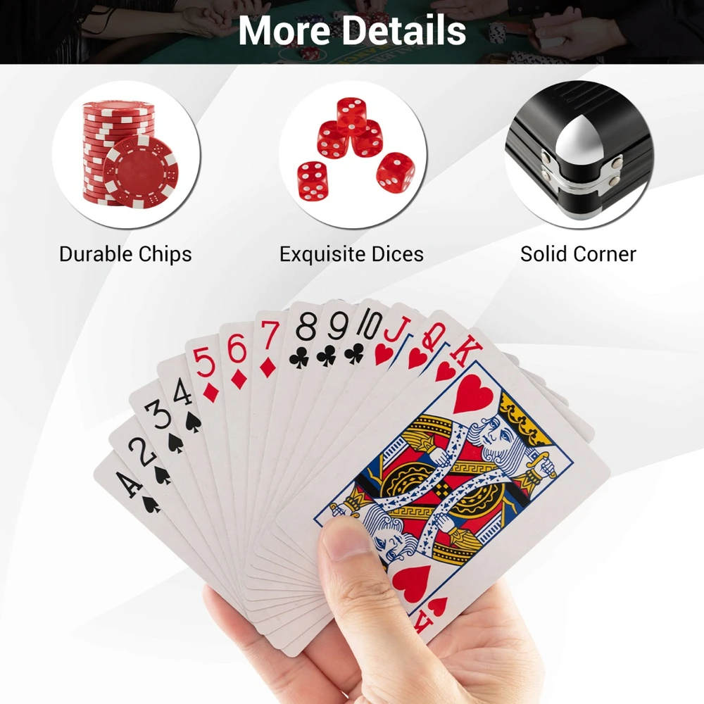 Pokerio žetonų rinkinys juoda/sidabrinė 500 vnt.
