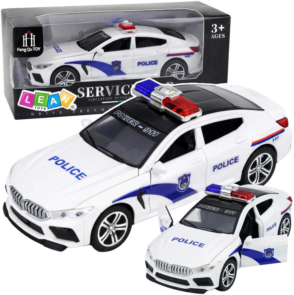 Lean Toys Policijos automobilis baltas