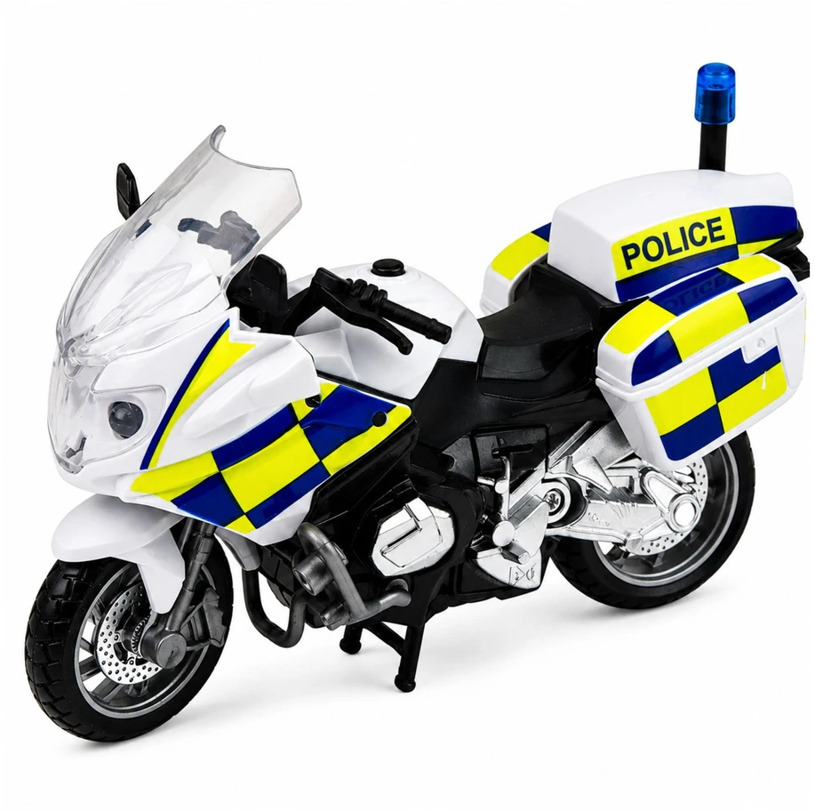 Lean Toys Policijos transporto priemonių rinkinys su šviesos ir garso efektais, baltos ir mėlynos spalvos, 3 vnt.
