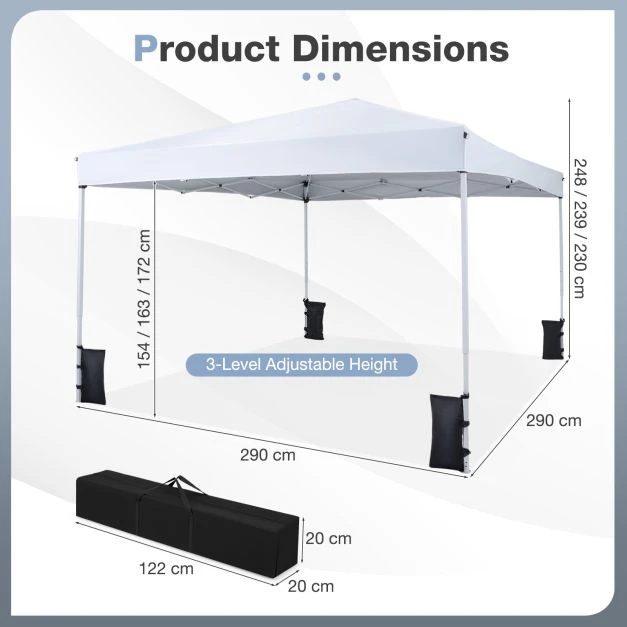 Pop-up pavėsinė 3 x 3 m