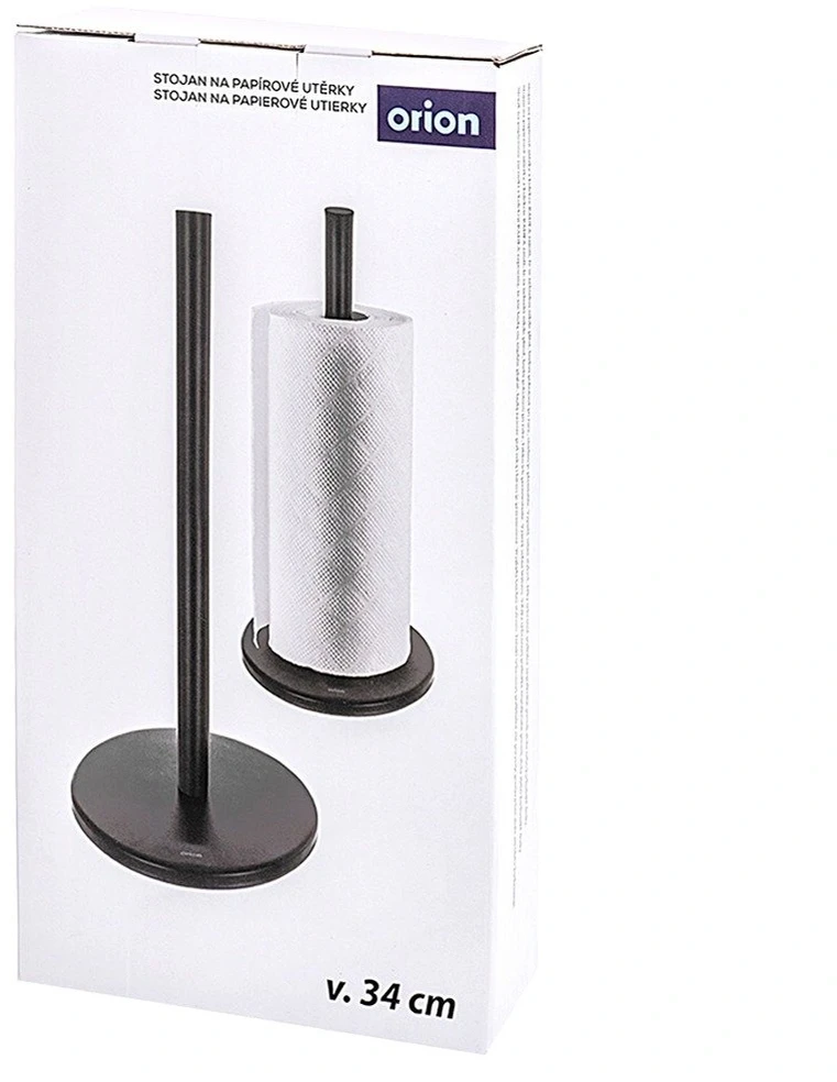 Popierinių rankšluosčių laikiklis, metalinis, juodas, 34 cm