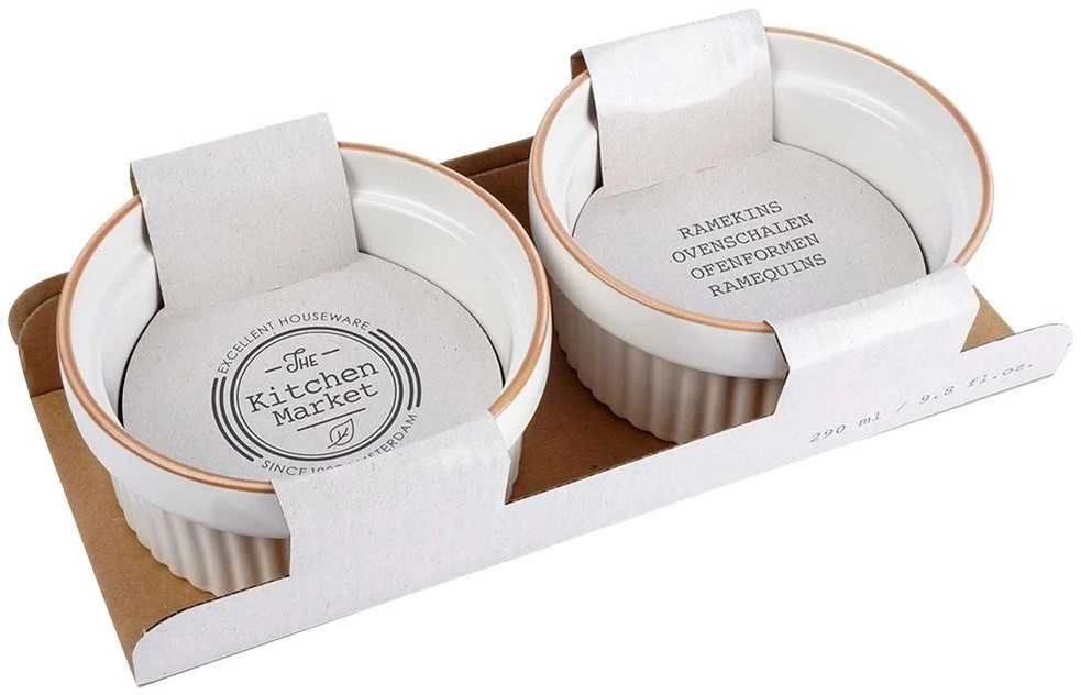 KOOPMAN Ramekins porcelianinė balta 11 cm, 275 ml 2 vnt.