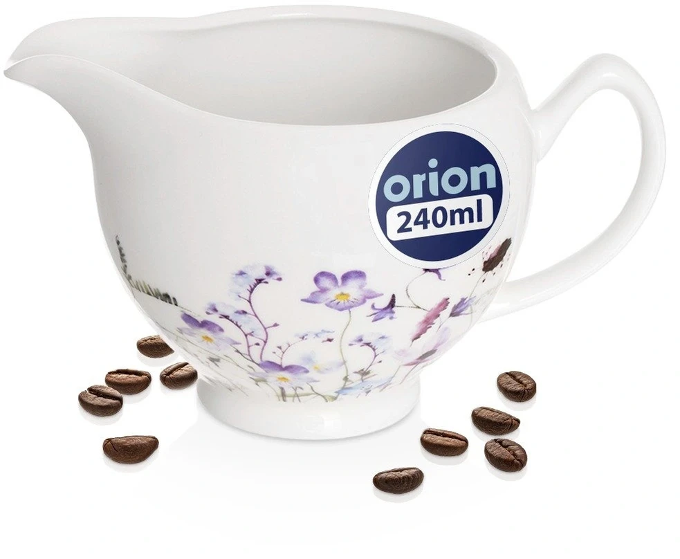Porcelianinis pieno indelis, baltas, 230 ml, 13 × 8,5 × 7,5 cm