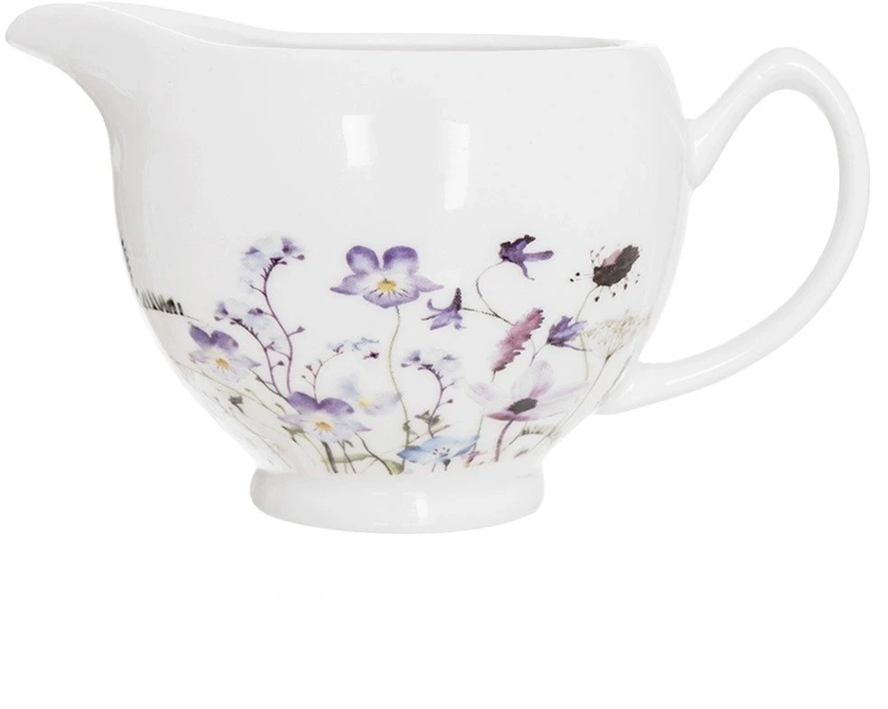 Porcelianinis pieno indelis, baltas, 230 ml, 13 × 8,5 × 7,5 cm