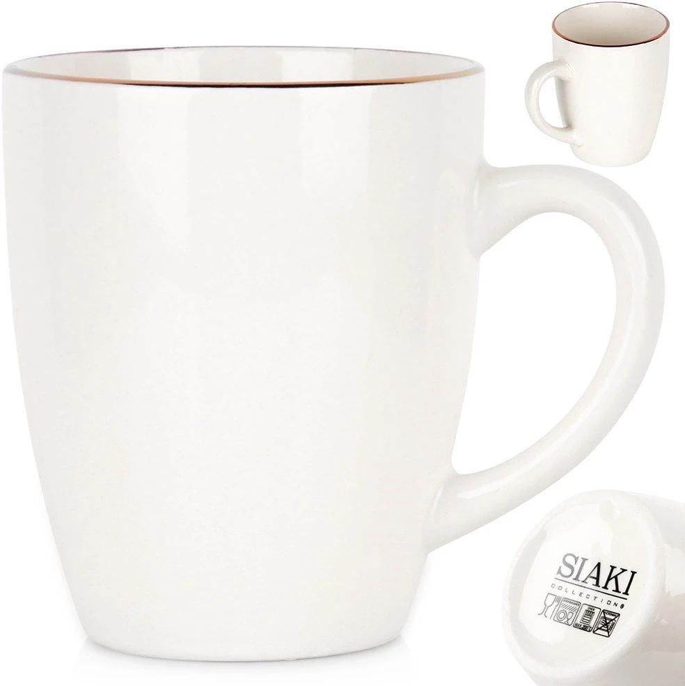 Siaki Collection Porzellanbecher Porzellantasse Trinkbecher Becher Tasse aus Porzellan baltas 200 ml