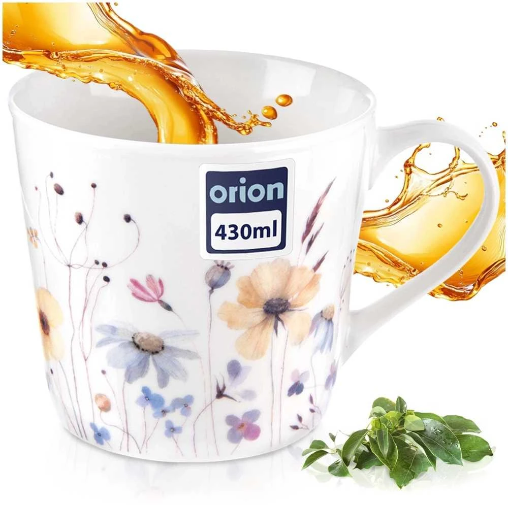 Orion Kavos puodelis 430 ml - Keramikinis, gėlių raštas