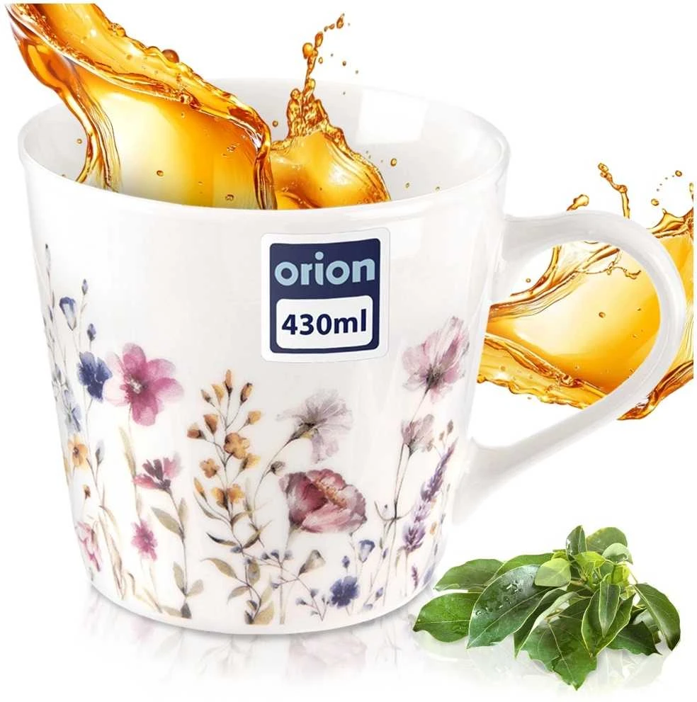 Orion Kavos puodelis 430 ml Porcelianas Gėlių raštas