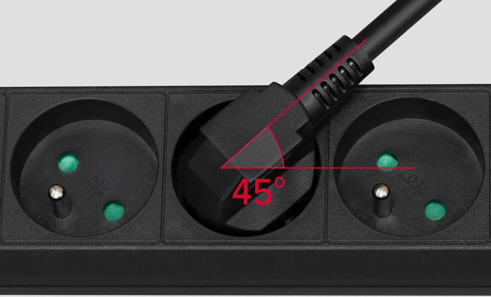 Juodas Rebel ilgintuvas su jungikliu 3 lizdai - 5m (1.5mm)