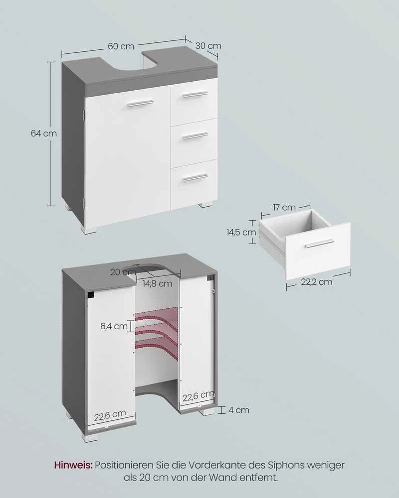 Songmics Praustuvo spintelė 30 × 60 × 64 cm