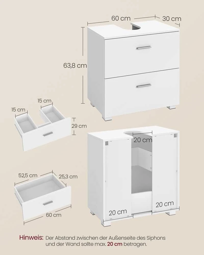 Songmics Praustuvo spintelė 30 x 60 x 63,8 cm