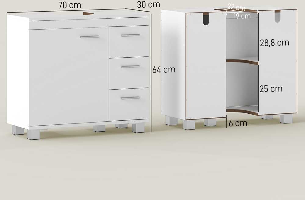 Praustuvo spintelė 70 × 30 × 64 cm