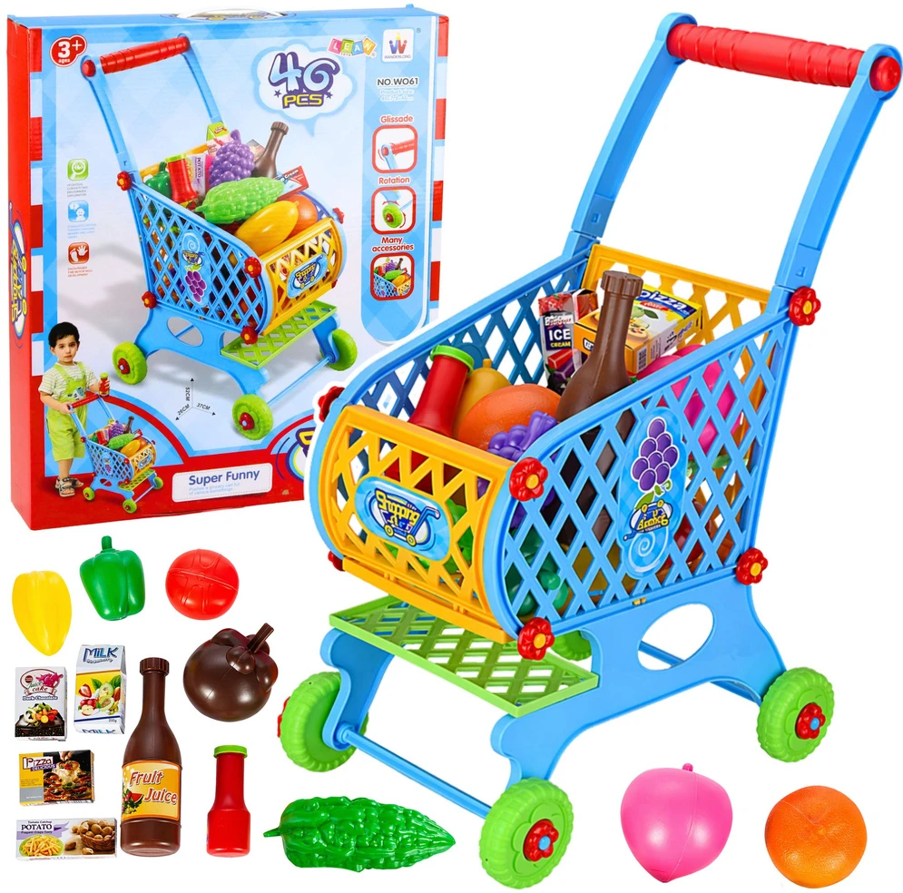 Lean Toys Prekybos vežimėlis 52 cm 46 vnt.