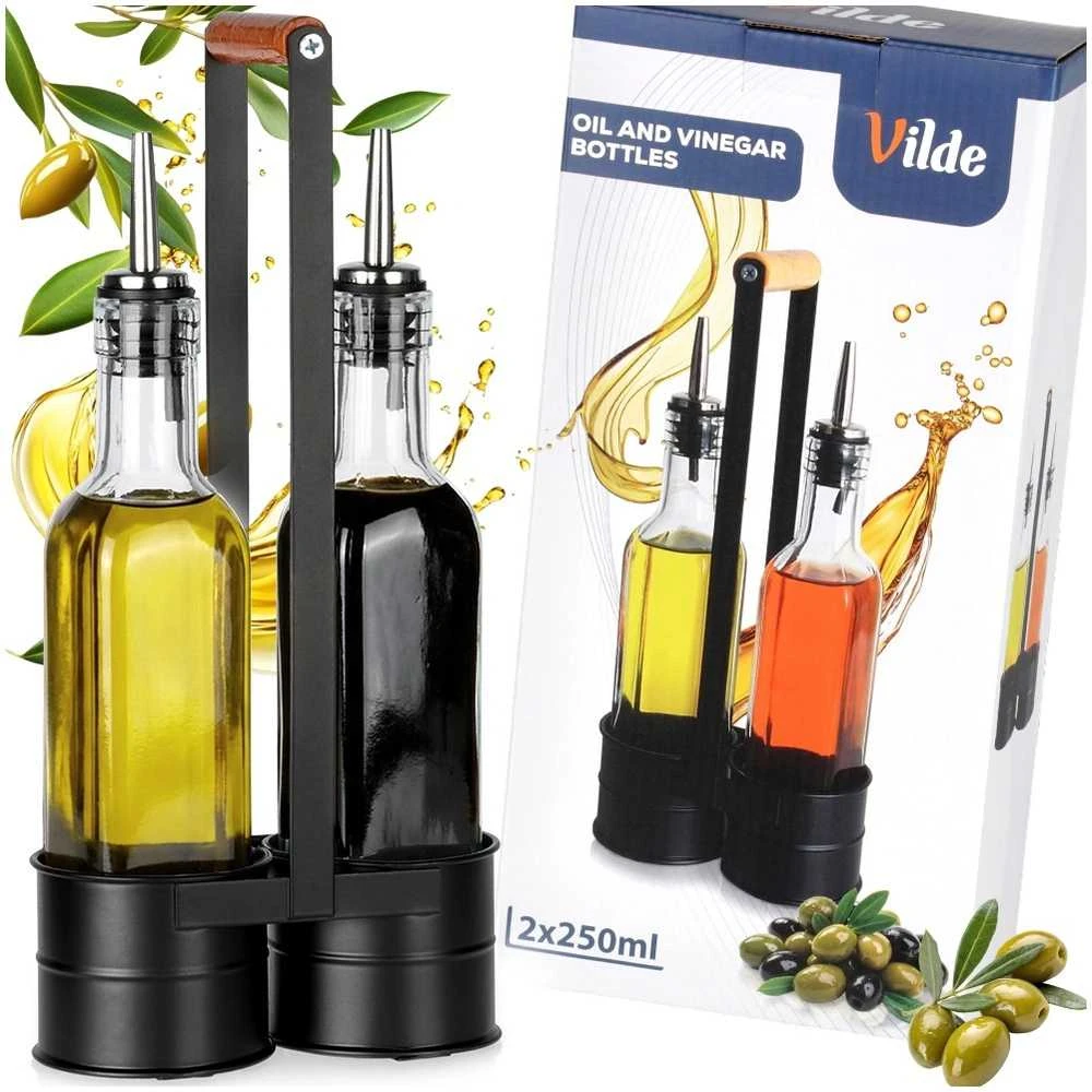 Prieskonių buteliukai ir stovas 250 ml 3 vnt.