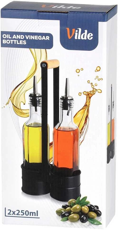 Prieskonių buteliukai ir stovas 250 ml 3 vnt.