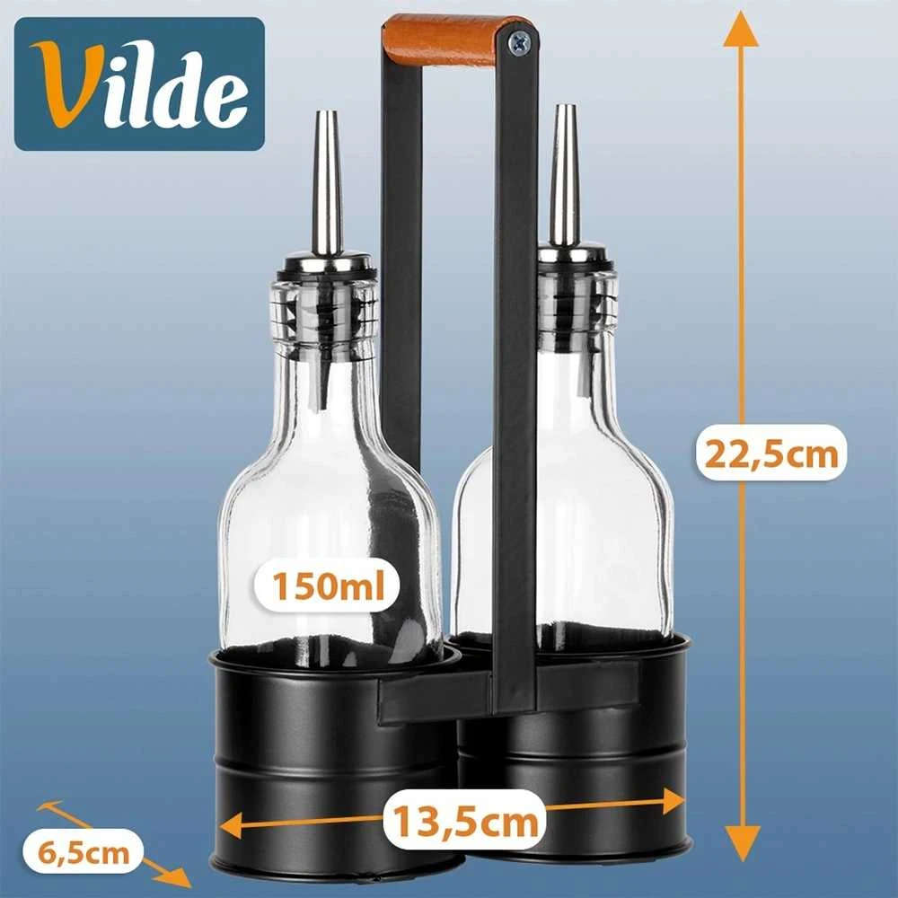 Prieskonių buteliukai su stovu 150 ml 3 vnt.
