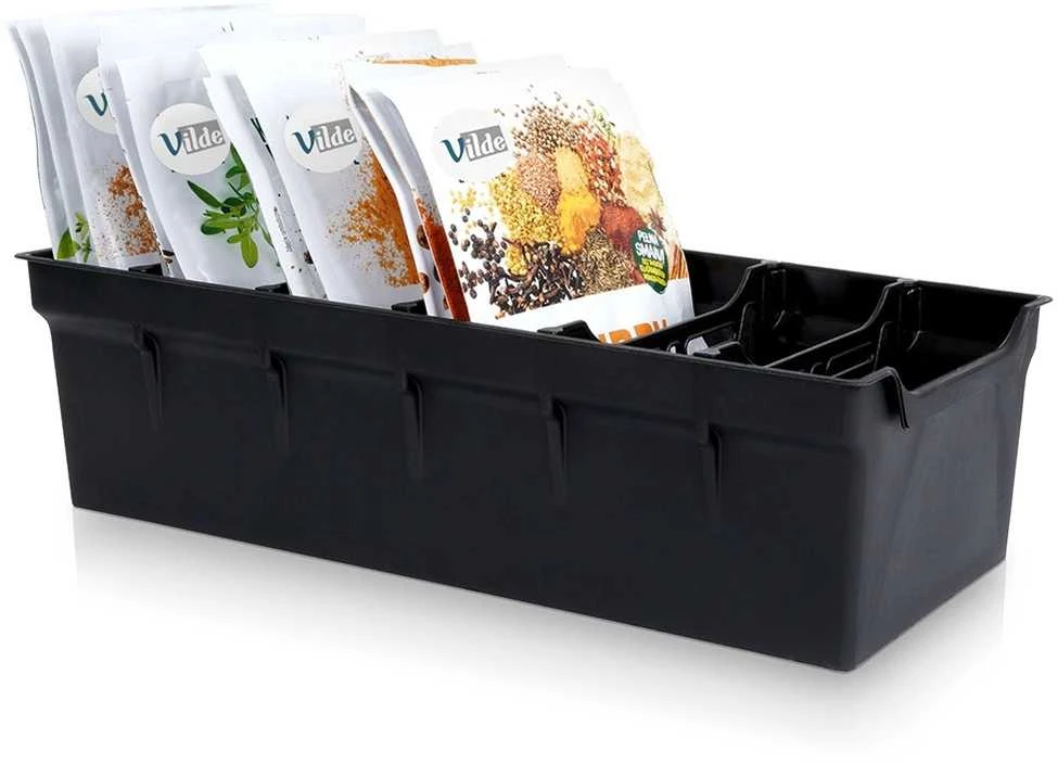 Vilde Prieskonių dėžutė organizatorius juoda 30x13x8 cm