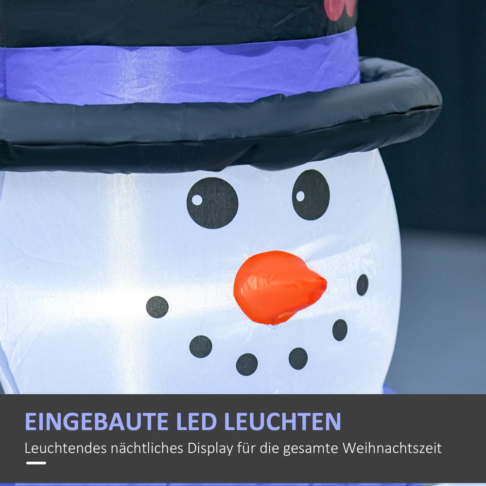 Pripučiama sniego senių šeima su LED apšvietimu, balta ir mėlyna, 100 × 55 × 120 cm
