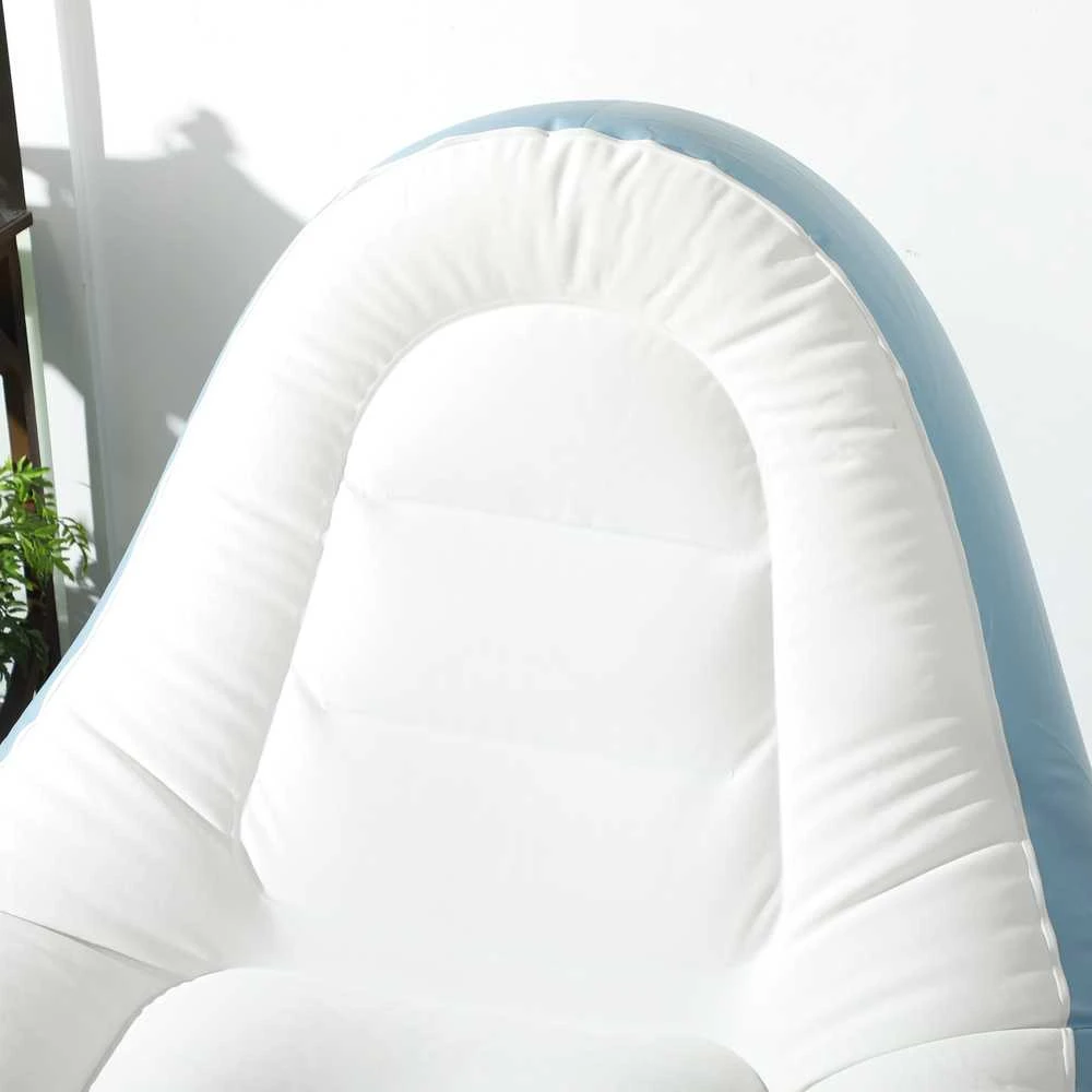Outsunny pripučiama sofa su kojų atrama, oro sofa su puodelių laikikliu, skirta stovyklavimui ir namams, balta, 125x100x87cm