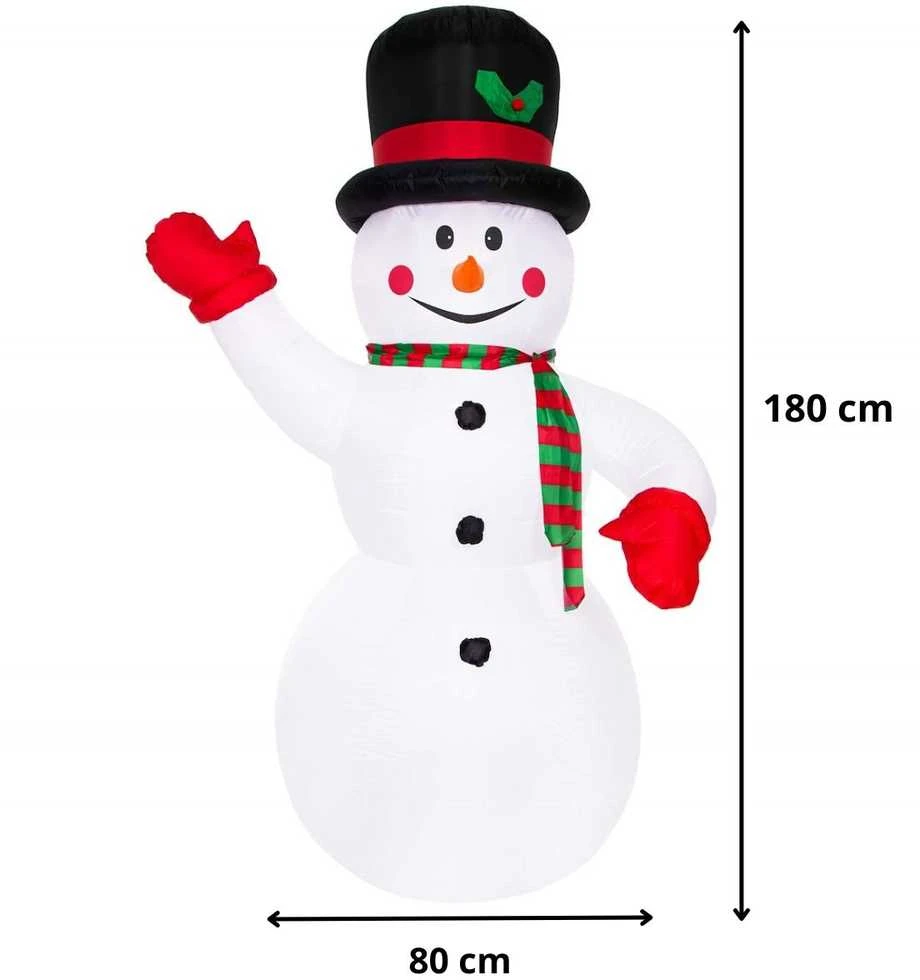 Pripučiamas sniego senis Springos su LED apšvietimu 180 cm