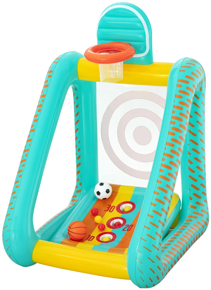 Bestway 3 viename sodo žaidimas krepšinis + futbolas + vartai 127x109x178cm 52813