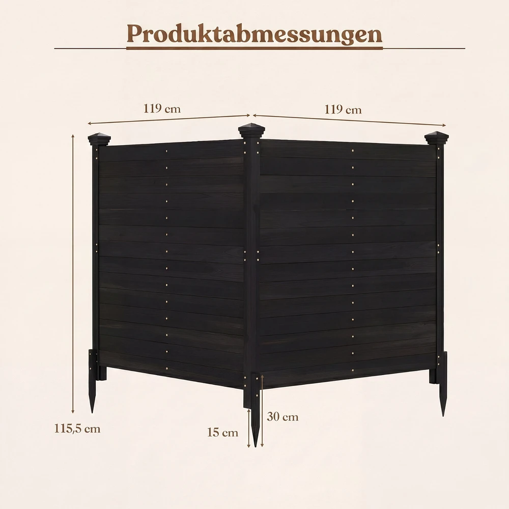 Privatumo skydas 119 x 119 cm 2 vnt.