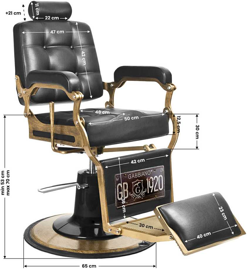 Activeshop Profesionali barberio kėdė Gabbiano Boss, juoda