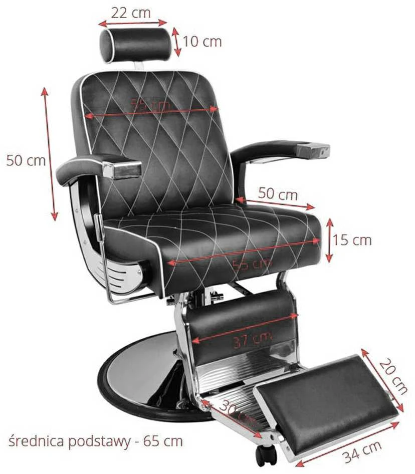 Activeshop Profesionali barberio kėdė Gabbiano Imperial, juoda
