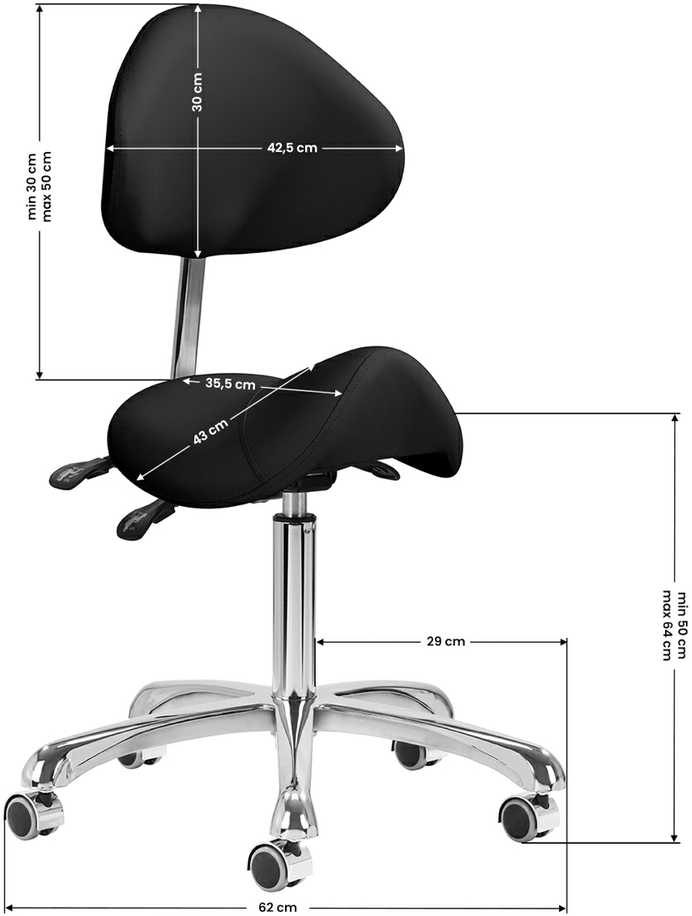 Activeshop Kosmetologinė meistro kėdutė Giovanni 1004 Juodas