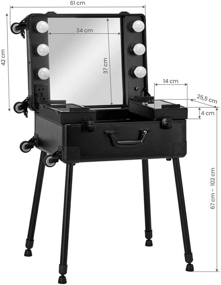 Activeshop Profesionalus kosmetikos lagaminas T-27 Juodas