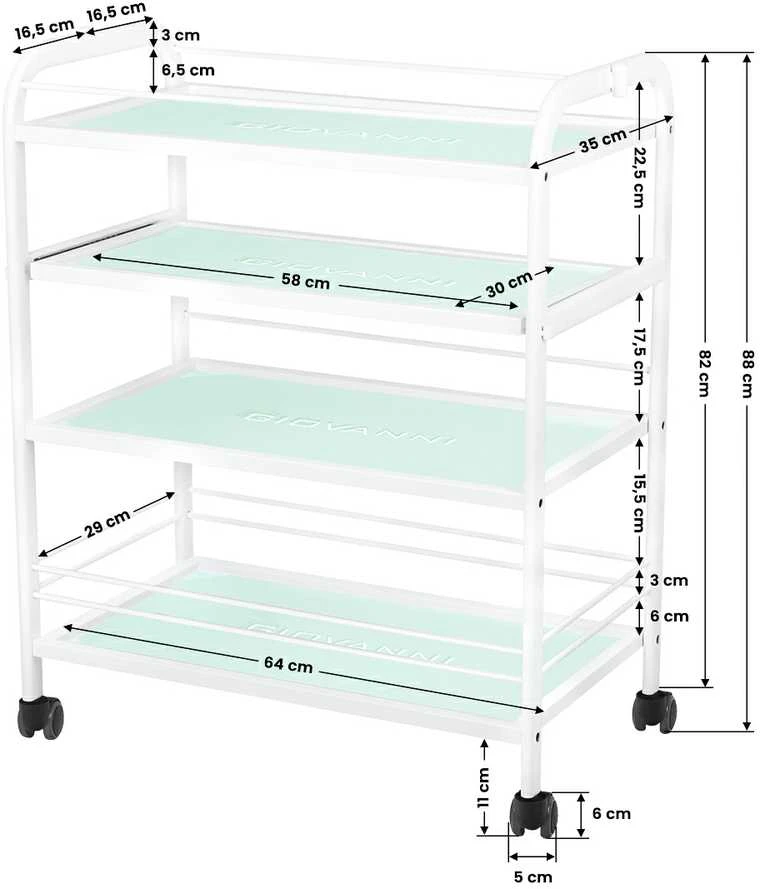 Activeshop Kosmetologinis vežimėlis 1015 GIOVANNI