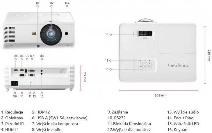 Projektorius Viewsonic PS502X-EDU 4000 ANSI lumens DLP XGA (1024x768) Baltas