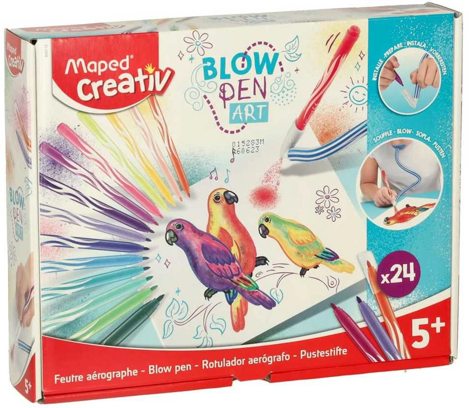 Maped CREATIV Blow Pen Art pučiamųjų flomasterių rinkinys, 24 spalvų