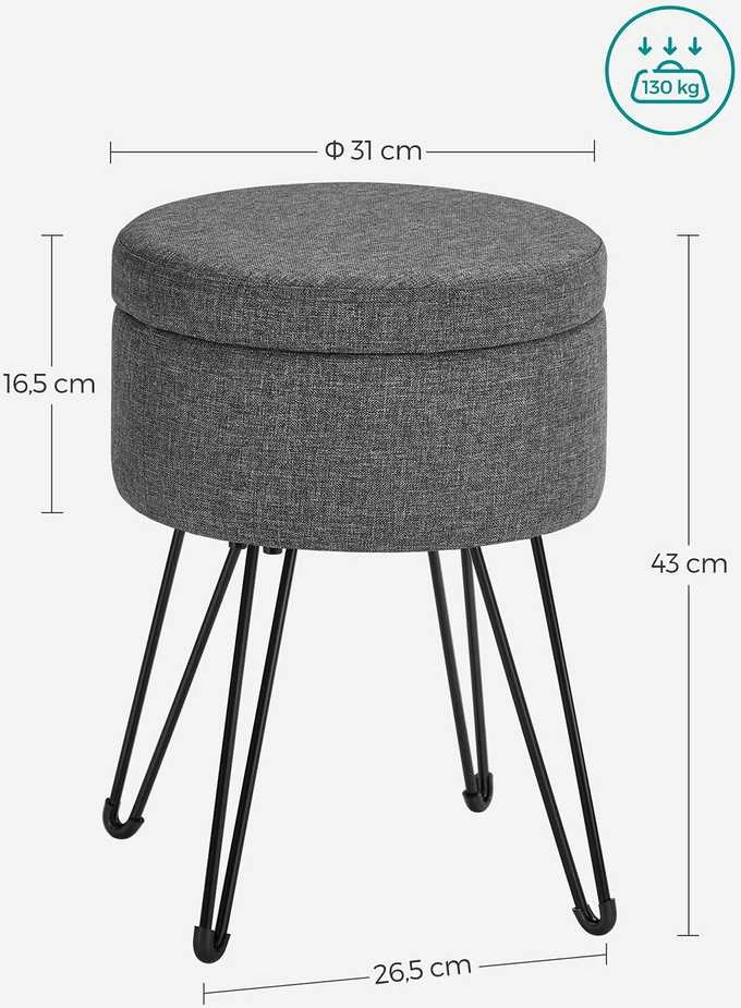 Songmics Taburetė su sandėliavimo vieta