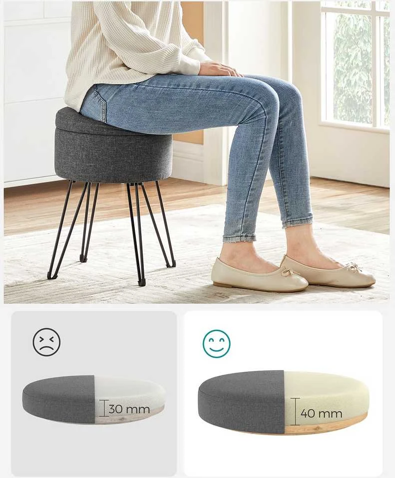 Songmics Taburetė su sandėliavimo vieta