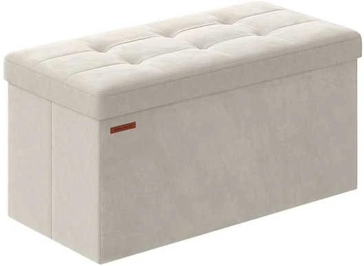 Songmics Velvetinis suoliukas su daiktadėže 38 x 76 x 38 cm