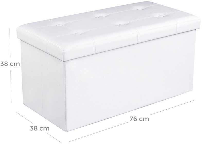 Songmics Sėdynės krūtinės 76 cm dirbtinės odos baltos spalvos