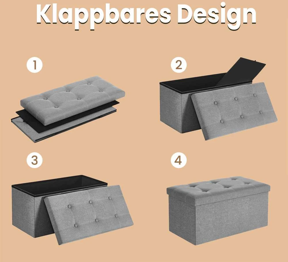 Pufas-daiktadėžė SONGMICS 76x38x38 cm 300 kg