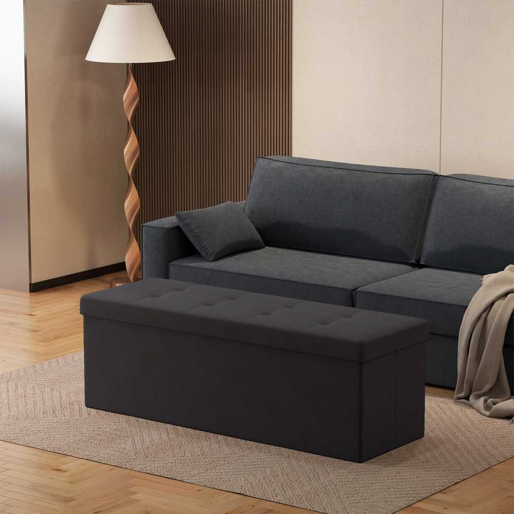Songmics Pufas su daiktadėže, 38 x 110 x 38 cm, 131 l