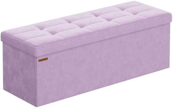 SONGMICS Sėdimoji dėžė su saugojimo vieta iš aksomo 38 x 110 x 38 cm