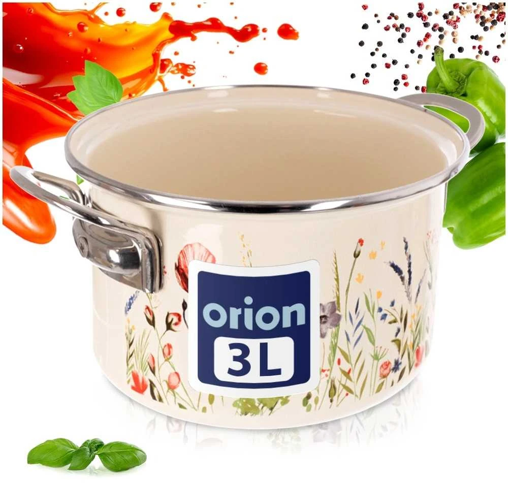 Orion Kreminis emaliuotas puodas MAKI 20 cm, 3 l