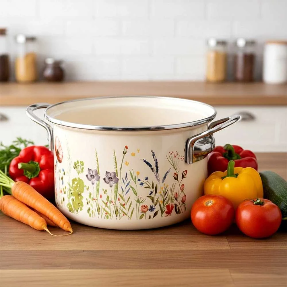 Orion Kreminis emaliuotas puodas MAKI 20 cm, 3 l