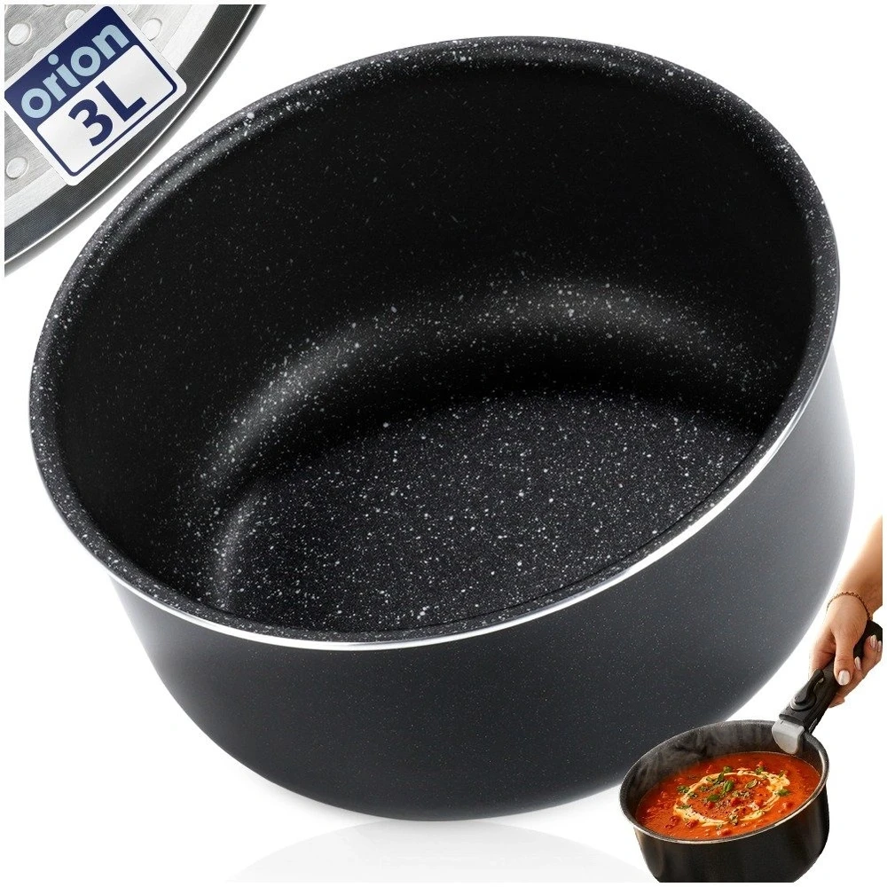 Puodas GRANDE COMBI su granitine danga, juodas, 20 cm, 3 l