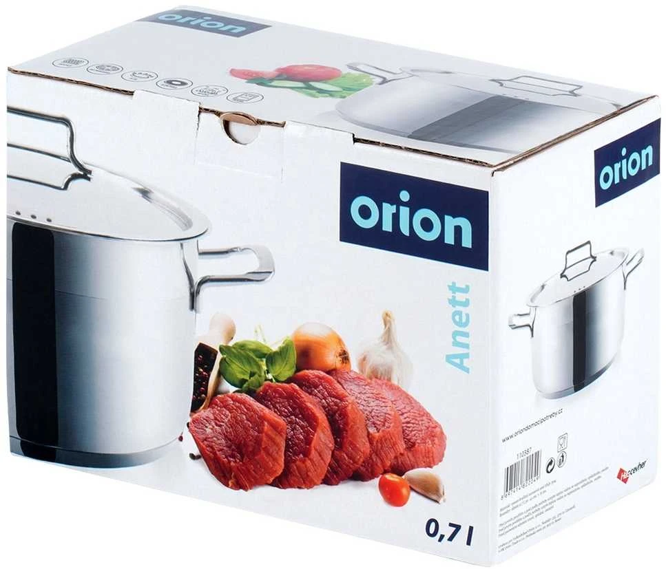Orion Plieninis puodas ANETT 14 cm, 700 ml su dangčiu