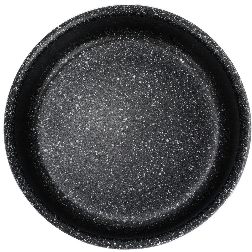 Puodas su granitine danga, juodas, 20 × 20 × 9 cm