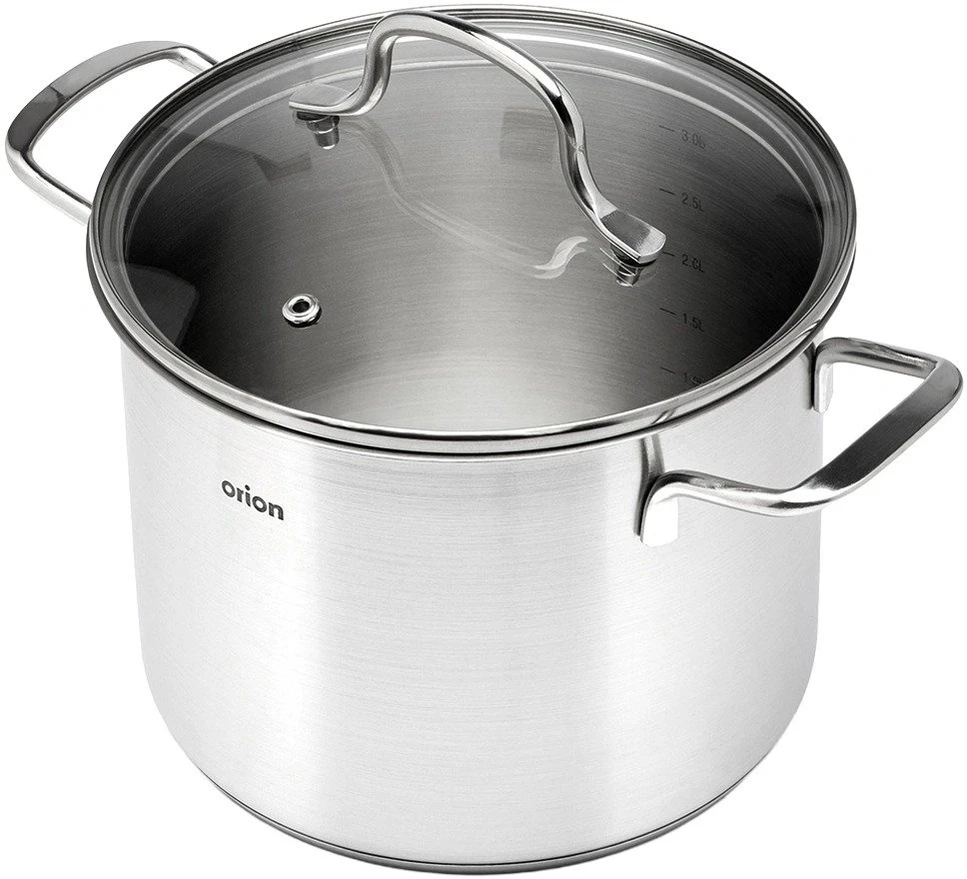Puodas su stikliniu dangčiu, 3,6 l, sidabrinis, Ø 18 cm